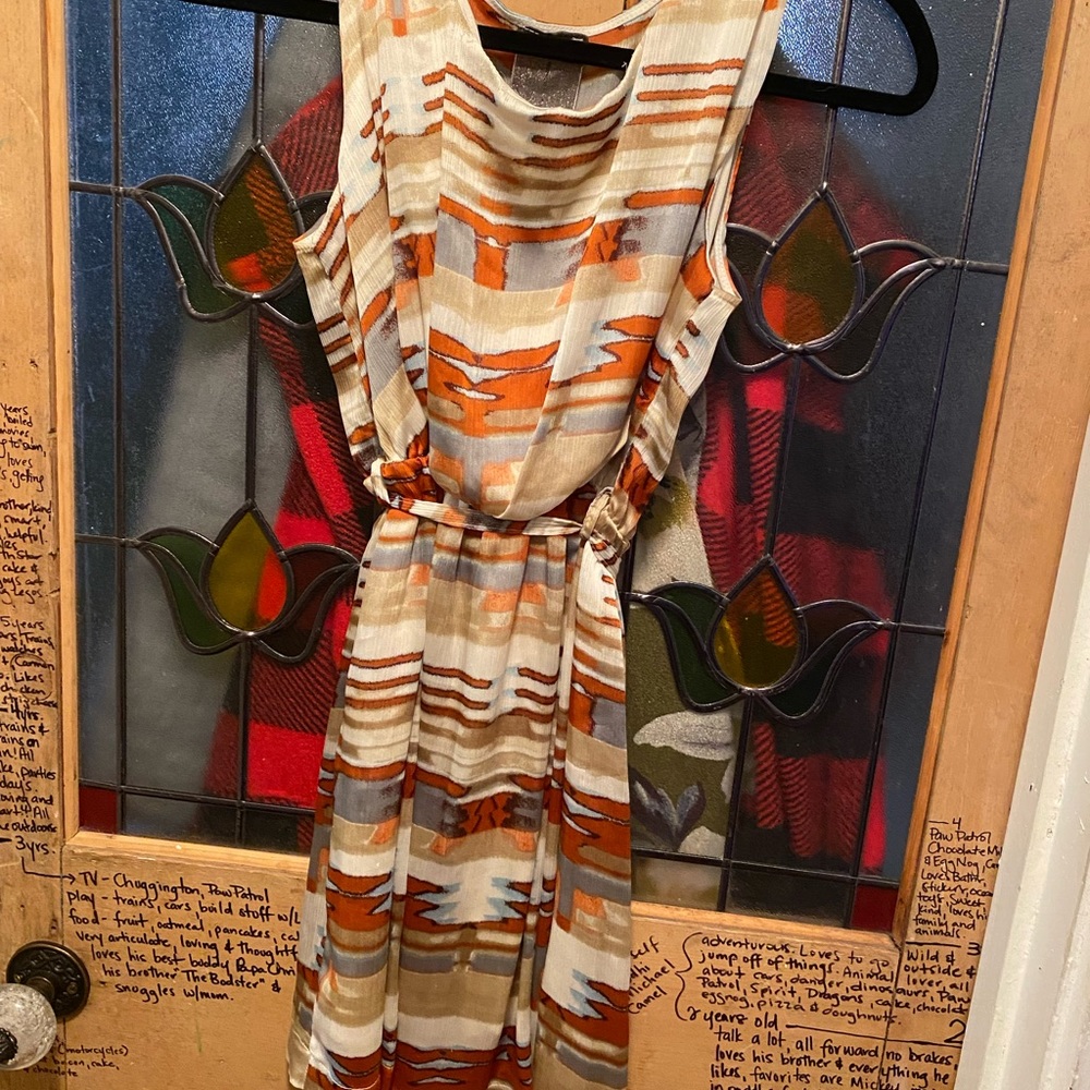 Southwest print mid length dress